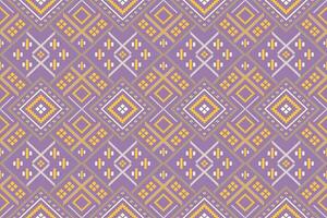 Purper kruis steek traditioneel etnisch patroon paisley bloem ikat achtergrond abstract aztec Afrikaanse Indonesisch Indisch naadloos patroon voor kleding stof afdrukken kleding jurk tapijt gordijnen en sarong vector