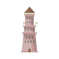 kasteel toren icoon in vlak stijl. middeleeuws citadel vector illustratie Aan geïsoleerd achtergrond. bolwerk gebouw teken bedrijf concept.