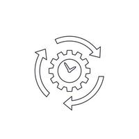 productiviteit en efficiëntie, lijnpictogram op wit vector