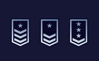 militaire rang, leger epauletten set vector