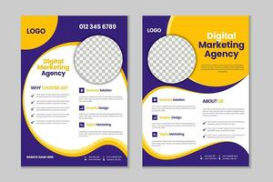 zakelijke vrij folder sjabloon, pamflet, 2 Pagina's afzet folder, bedrijf profiel, reclame poster, jaar- rapport, tijdschrift, bedrijf brochure ontwerp vector