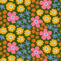 exotisch hand- getrokken bloemen, naadloos patronen met bloemen voor kleding stof, textiel, kleding, omhulsel papier, omslag, banier, huis decor, abstract achtergronden. vector