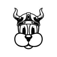 hond viking schets mascotte ontwerp vector