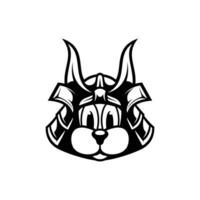 hond samurai schets mascotte ontwerp vector