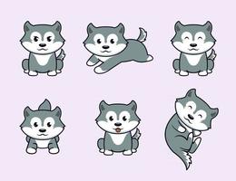 schattig wolf vector illustratie ontwerp