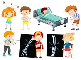 Kinderen met verschillende ziektes vector