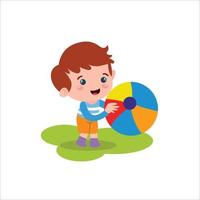 kleine jongen karakter spelen activiteit vector sjabloon ontwerp illustratie