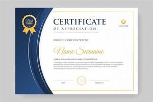 mooi certificaatontwerp met blauwe details vector