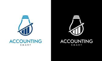 slimme boekhouding en financiën logo concept lamp vector illustratie grafisch ontwerp