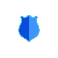 blauw schild bescherming badge vector platte pictogram ontwerp logo illustratie geïsoleerde witte background