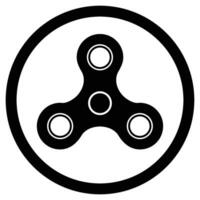 spinner zwart icoon. vector friemelen hand- etiket monochroom, spinner circulatie icoon speelgoed- illustratie