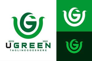 brief u en g groen logo ontwerp vector symbool icoon illustratie