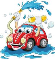 auto het wassen door water vector