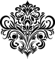 wijnoogst damast barok ornament met bloemen retro antiek stijl. geïsoleerd element voor bruiloft decoratie. vector