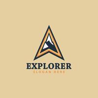 navigatie logo ontwerpsjabloon. berg ontwerp illustratie. vector