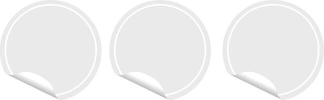 grijs kleur cirkel sticker vector reeks van ronde Zelfklevend stickers met gevouwen randen