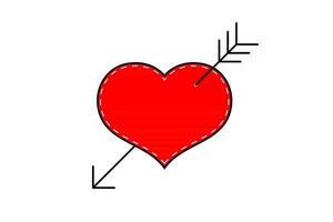 ik hou van je. abstracte vakantie achtergrond met rood hart en pijl. Valentijnsdag concept vector