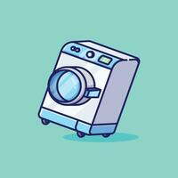 het wassen machine gemakkelijk tekenfilm vector illustratie elektronisch apparaten concept icoon geïsoleerd