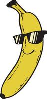 grappig banaan fruit met zonnebril. vector illustratie.