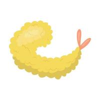 garnaal tempura. vector illustratie Aan een wit achtergrond.