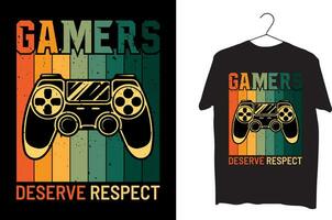 gamers verdienen respect t overhemd ontwerp vector