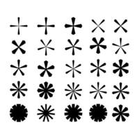 fonkeling en starburst symbolen verzameling. reeks van fonkeling lichten sterren, groet barsten sterren, sparkles met stralen, explosies, vuurwerk. vector
