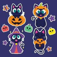 sticker reeks van halloween schattig vector