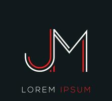 creatief 'jm' logo ontwerp illustratie sjabloon. vector