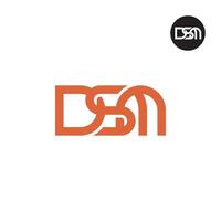 brief dsm monogram logo ontwerp vector