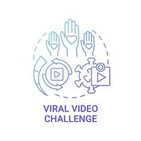 virale video uitdaging concept icoon. fondsenwerving beroep abstracte idee dunne lijn illustratie. populariteit op sociale media. charitatieve financiële bijdrage. vector geïsoleerde omtrek kleur tekening