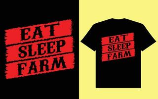 eten slaap boerderij t overhemd ontwerp. vector