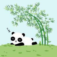 schattig panda slapen, gelukkig weekend tekenfilm vector illustratie tekening stijl