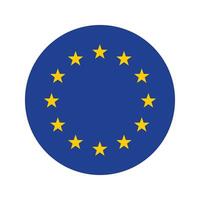 EU vlag in ronde ontwerp vorm geven aan. vector Europese unie vlag in cirkel. Europese unie vlag.