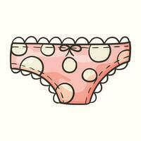 vector tekening illustratie van Dames ondergoed, schattig roze onderbroek met veter.