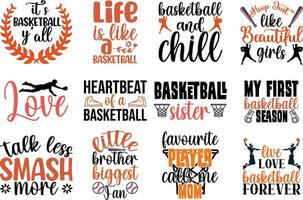 basketbal SVG ontwerp handschrift belettering. typografie leuze voor t overhemd afdrukken, leuze T-stukken, mode afdrukken, affiches, kaarten, stickers vector