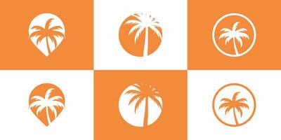 reeks palm logo ontwerp met creatief concept premie vector