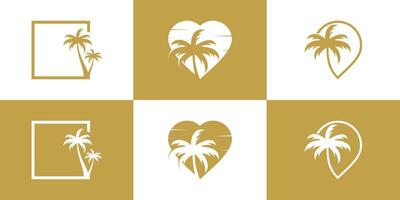 reeks palm logo ontwerp met creatief concept premie vector