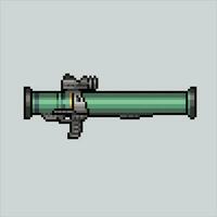 pixel kunst bazooka. korrelig bazooka. bazooka rpg wapen pictogrammen achtergrond korrelig voor de pixel kunst spel en icoon voor website en video spel. oud school- retro. vector