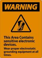 waarschuwing teken deze Oppervlakte bevat gevoelig elektronisch apparaten, slijtage gepast elektrostatisch aarding uitrusting Bij allemaal keer vector