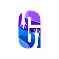 kleurrijk brief g hand- icoon logo vector