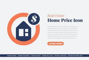 huis prijs pictogram ontwerp vector