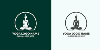 abstract yoga houding vector logo ontwerp sjabloon. vrij vector