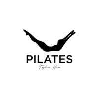 pilates trainer vrouw silhouet creatief vector logo ontwerp