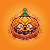 pompoen oog halloween illustratie vector