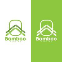 tropisch bamboe Woud logo, boom romp en blad ontwerp, vector illustratie symbool