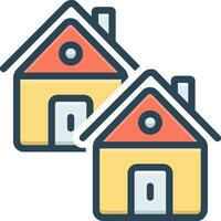 kleur icoon voor casa vector