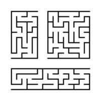een reeks doolhoven. spel voor kinderen. puzzel voor kinderen. labyrint raadsel. vectorillustratie. vector