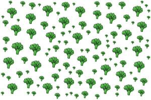 een patroon van groen broccoli Aan een wit achtergrond vector