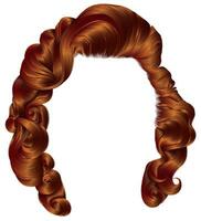 modieus vrouw haren rood gember kleuren . schoonheid mode . retro stijl krullen . realistisch 3d . vector