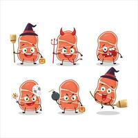 halloween uitdrukking emoticons met tekenfilm karakter van rook varkensvlees vector